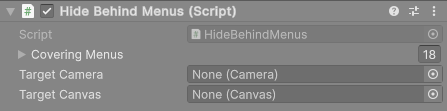 Hide Behind Menus component