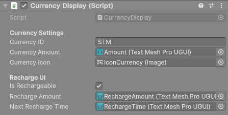 Currency Display in the Inspector