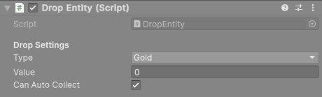 DropEntity in the Inspector